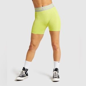 Gymshark FLEXPRESS YOURSELF Athletic Shorts Lime Green Marl/Light Grey